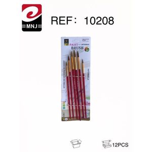 Paint Brush Set 12Pcs Red Handle Gold Ferrule Art Painting Tools - Product Image 3