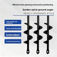 Tarière spirale de jardin pour plantation de fleurs et ameublissement du sol, longueur 220 mm