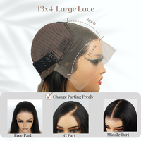 Beli Grosir Wig Rambut Asli 40 Inch Panjang 13x4 HD Lace Frontal Pre Plucked Bone Straight Lace Front untuk Wanita