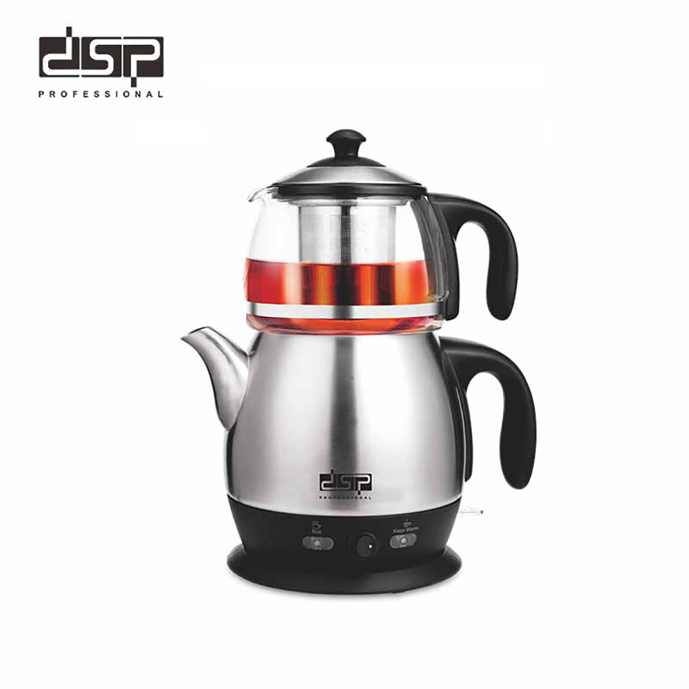 Bollitore per tè in vetro DSP brocca caffè tè bollitore per acqua calda riscaldatore 360 Base rotazionale 1.8L + 1.2L bollitore elettrico senza fili con spegnimento automatico