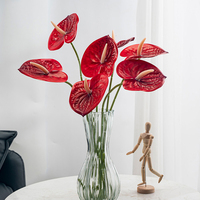 Fleurs artificielles en soie Flamingo à tige unique, faites à la main, toucher naturel, durables pour mariage, remise de diplôme, décoration intérieure