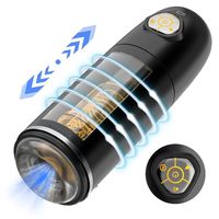 Vibrateur de massage pour la prostate masculine avec éclairage ambiant multicolore et commande vocale intelligente, Godet de masturbation pour hommes
