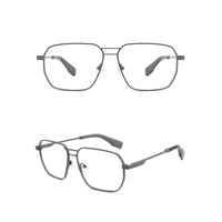 Prêt à expédier – Lunettes de vue haut de gamme style pilote en métal, double pont, monture optique faite à la main, durables pour un usage quotidien