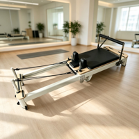 Machine de Pilates Reformer Portable et Réglable en Alliage d'Aluminium Blanc pour Entraînement du Core, Idéale pour Studio de Yoga et Salle de Sport (Vente en Gros)
