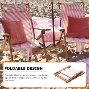 <span class=keywords><strong>Sedia</strong></span> a Sdraio Moderna in <span class=keywords><strong>Legno</strong></span> Pieghevole Regolabile per Campeggio, <span class=keywords><strong>Mare</strong></span>, Spiaggia e Piscina - Product Image 4