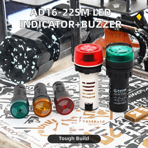 ไฟแสดงสถานะ LED พร้อมเสียงเตือน CNAOM รุ่น AD16-22SM ขนาด 22 มม. 12V 24V 48V AC 220V 320V ผลิตจากพลาสติก - Product Image 4