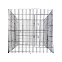 Parc d'exercice pliable et détachable en métal robuste anti-rouille pour chien, enclos de jeu sécurisé pour animaux de compagnie avec porte verrouillable, clôture portable pour animaux