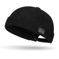 Casquette Dad Hat en velours côtelé avec patch en cuir, style coréen unique, casquette hipster, pour hommes et femmes, couleur unie japonaise, chapeau Trilby de voyage