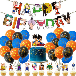Decoraciones <span class=keywords><strong>de</strong></span> Fiesta con Diseño <span class=keywords><strong>de</strong></span> Super Son Goku, Banner <span class=keywords><strong>de</strong></span> Feliz Cumpleaños <span class=keywords><strong>de</strong></span> <span class=keywords><strong>Dragon</strong></span> <span class=keywords><strong>Ball</strong></span>, Adorno para Pastel, Suministros para Fiesta Infantil - Product Image 1