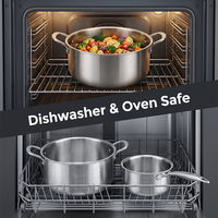 Ensemble de 10 ustensiles de cuisine en acier inoxydable 3 plis 18/10 personnalisés, robustes et durables, compatibles induction