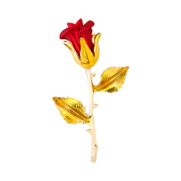 Nouvelle Broche Corsage Rose Élégante de Luxe 2025, Épinglette Tendance en Cristal, Strass et Perles pour Costume Enfant, Plaqué
