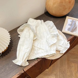 Primavera e autunno 2025 da <span class=keywords><strong>bambina</strong></span> cappotto da <span class=keywords><strong>bambina</strong></span> a manica lunga tinta unita giacca elegante per <span class=keywords><strong>bambina</strong></span> con pizzo per bambini top - Product Image 4