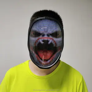Masker LED Transformasi Wajah untuk Halloween, Masker Wajah LED Transformasi Wajah Kelas Profesional Kontrol Aplikasi Halloween