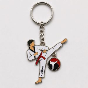 Porte-clés Souvenirs Personnalisés en Alliage de Zinc pour Rangements Taekwondo avec Impression UV pour Clubs de Kickboxing et Arts Martiaux – Vente en Gros - Product Image 3