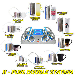 Double Station 10 en 1/8 en 1/6 en 1/4 en 1/2 en 1 Combo chauffe-tasse de luxe, Machine de <span class=keywords><strong>presse</strong></span> <span class=keywords><strong>à</strong></span> <span class=keywords><strong>chaud</strong></span> pour tasses courantes et tasses coniques - Product Image 2