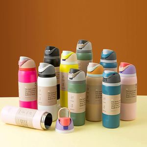 Nueva Botella de Agua Aislada al Vacío de Acero Inoxidable de Alta Calidad con Asa, para Hombres y Mujeres, Diseño Deportivo Portátil, Doble Opción de Bebida, Regalo para Estudiantes - Product Image 1