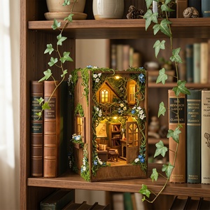 Hamaileon Magic Vine House, Kit de Bricolaje 3D en MDF para Rincón de Lectura, Miniatura de Cabaña de Madera, Sujetalibros <span class=keywords><strong>con</strong></span> LED, Modelo Artesanal para Montar en la Pared, Impresión UV - Product Image 6