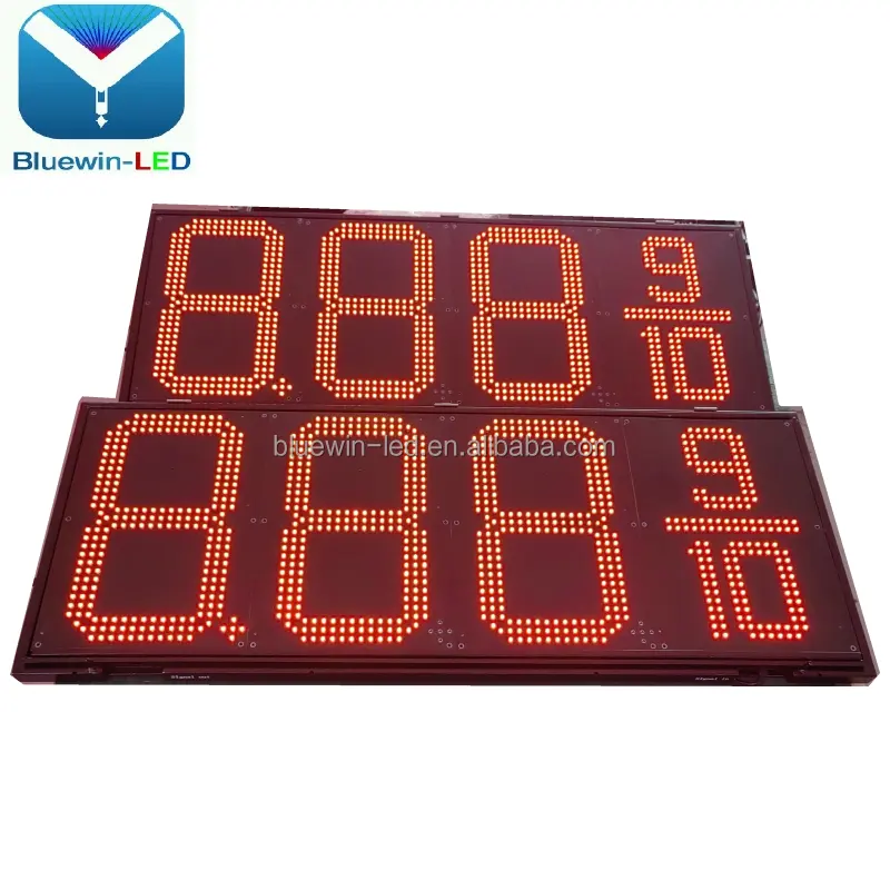 Utdoor-señal de precio LED para gasolinera, paneles de visualización de 8888 8.889/10 14 pulgadas