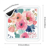 Nappe de table personnalisée en caoutchouc silencieuse antidérapante, tapis de mahjong américain insonorisant, imperméable, motif floral, pour cartes à jouer sur table