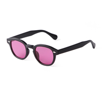 STORY STY22728 Lunettes de soleil rondes vintage à rivets écaille de tortue pour femmes et hommes, de marque, rétro, verres jaunes et bleus, petites lunettes de soleil