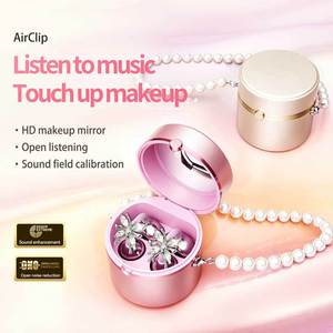 New M197 Ear Clip TWS Round Open-Back <strong>Earbuds</strong> Instantly <strong>Transform</strong> Into a Makeup Mirror Wireless Earphones for Cross-border Use - Product Image 1