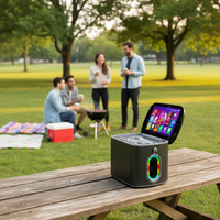 GENCE Haut-parleur intelligent pliable à écran tactile de 11,6 pouces Android 12 pour machine de karaoké portable KTV avec batterie en plastique et éclairage RGB