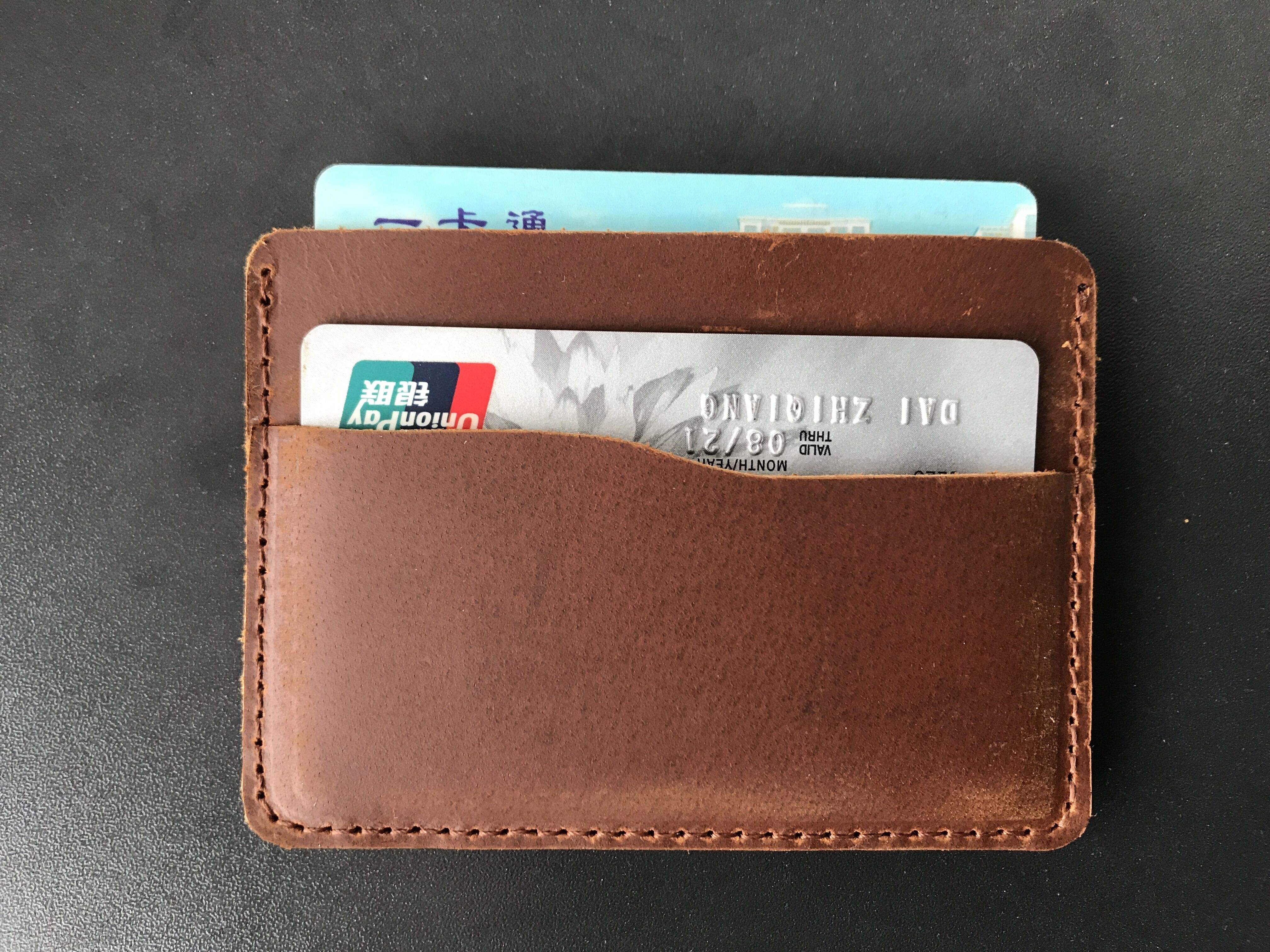 Slim Wallet Cartera Hombre Delgada Cartera De Cuero Delgada Hecha