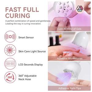 Lampe à ongles UV <span class=keywords><strong>LED</strong></span> mini 6W à diode de quartz, rechargeable, à brancher, pour bureau, corps en plastique, séchage rapide automatique, DIY, qualité supérieure - Product Image 4