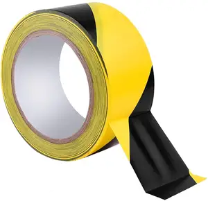 Черно-желтая опасная лента, предупреждающая полоса безопасности, 2-Дюймовая виниловая дорожная маркировочная лента из ПВХ, предупреждающая лента для социального дистанцирования, склад