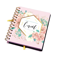Échantillon gratuit planificateur d'amour de soi à spirale avec logo personnalisé A5 A4 format 100 feuilles à couverture rigide carnet de notes Journal intime couverture en papier parfaite