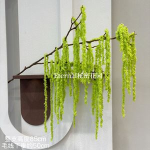 Arrangement floral artificiel Monet Garden, ensemble blanc et vert, en plastique et tissu, décoration pour la maison, mariage, bureau, ornement - Product Image 4