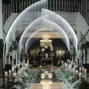 Arco de Metal de Lujo LANJO para Decoración de Pasillos de Boda, Soporte de Luz LED con Forma de Árbol, Fondo con Camino Iluminado - Product Image 3