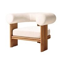 Fauteuil de salon de jardin en teck massif, fauteuil d'extérieur moderne, fauteuil d'appoint pour balcon, terrasse, cour, hôtel, villa