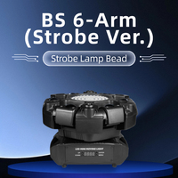 Luz Estroboscópica Móvil de 6 Brazos, 100W RGBW LED RG, Láser, Control DMX y Sonido, Efecto de Iluminación para Escenarios, KTV, Bares, Fiestas y Bodas