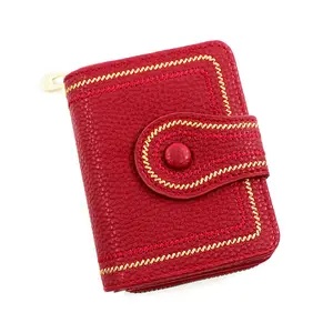 TOPMEILI alta calidad mujeres moda Casual estilo corto PU cuero cartera cremallera tarjeta llave monederos