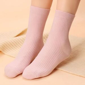 Women's Mid-Calf <b>Socks</b> Solid Color Retro Vertical Stripe Antibacterial Long <b>Socks</b> For Spring Autumn Zhuji Origin - Product Image 4