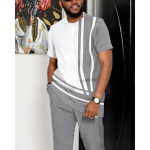 新メンズラウンドネック半袖プリントトップシャツパンツカジュアル2点セットSeheファッション - Product Image 2