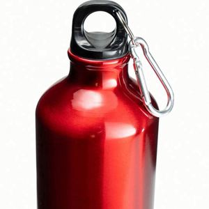 Bouteille d'eau de sport et de camping légère et réutilisable de 500 ml, sans BPA, en aluminium, avec bouchon à vis et boucle, de marque - Product Image 4