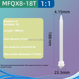 หัวผสมแบบคงที่แบบใช้แล้วทิ้ง MFQX10-24ฐานสีขาว1:1หัวฉีดผสมสี่เหลี่ยมสีเขียว - Product Image 6