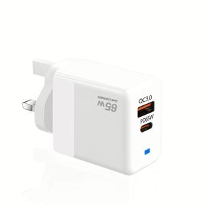 พอร์ต USB 65W ใช้ได้ทั่วโลกเต้ารับติดผนัง45W ปลั๊กแบบยุโรปสหรัฐ QC3.0ที่ชาร์จติดผนัง PD20W Type C - Product Image 3