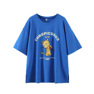 T-shirt pour femme grande taille Happy Hut, coupe ample, manches courtes, col rond, coton brossé, imprimé dessin animé, style automne, couche de base - Product Image 5