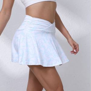 Новая трансграничная юбка для йоги и тенниса, весна-лето, с высокой талией, подтягивающая бедра, для фитнеса на открытом воздухе, женская, из спандекса/полиэстера, Китай - Product Image 4