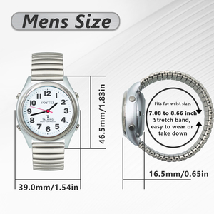 Đồng hồ nói chuyện nguyên tử Unisex với thời gian báo động lớn tự động cài đặt thời gian điều khiển <span class=keywords><strong>radio</strong></span> cho người khiếm thị và người mù - Product Image 6