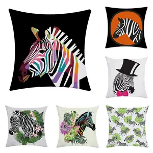 Zebra designs digital print velvet cushion cover