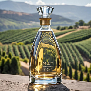 Bouteille en verre <span class=keywords><strong>de</strong></span> luxe vintage vide personnalisée <span class=keywords><strong>pour</strong></span> brandy, whisky, tequila, avec bouchons en liège doré, haute qualité, directement <span class=keywords><strong>de</strong></span> l'usine - Product Image 4
