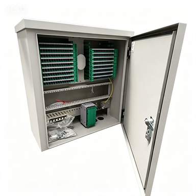 204 Core Fiber Optic Distribution Box Outdoor Weatherproof Optical Cross Connect Cabinet