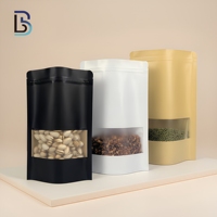 Sac refermable en papier kraft écologique Lebei avec fermeture éclair et fenêtre transparente, pochette Doypack alimentaire