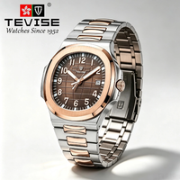TEVISE Mechanische Uhr aus Legierung mit Edelstahlarmband Automatikwerk 20mm Armband Leuchtendes Zifferblatt