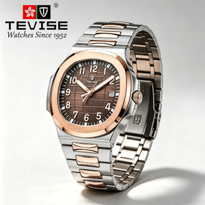 Reloj Mecánico TEVISE de Aleación con Correa de Acero Inoxidable, Movimiento Automático, Correa de 20 mm, Esfera Luminosa - Product Image 1