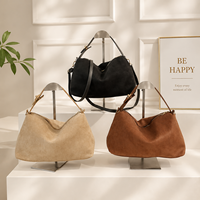 Sac à bandoulière personnalisé en suède PU pour femme, sac hobo tendance, sac à main bandoulière, sac fourre-tout décontracté de luxe avec sangle réglable, OEM ODM